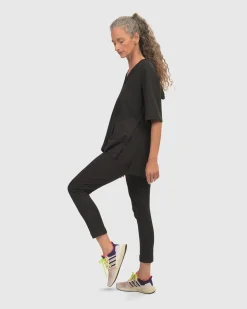 Women Alembika Tops & Tunics<Inhale Hooded Hi-Lo Top, Solid Black