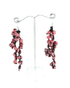 Women Alembika Accessories<Iris Pashmina Tassel Earrings, Pink/Black