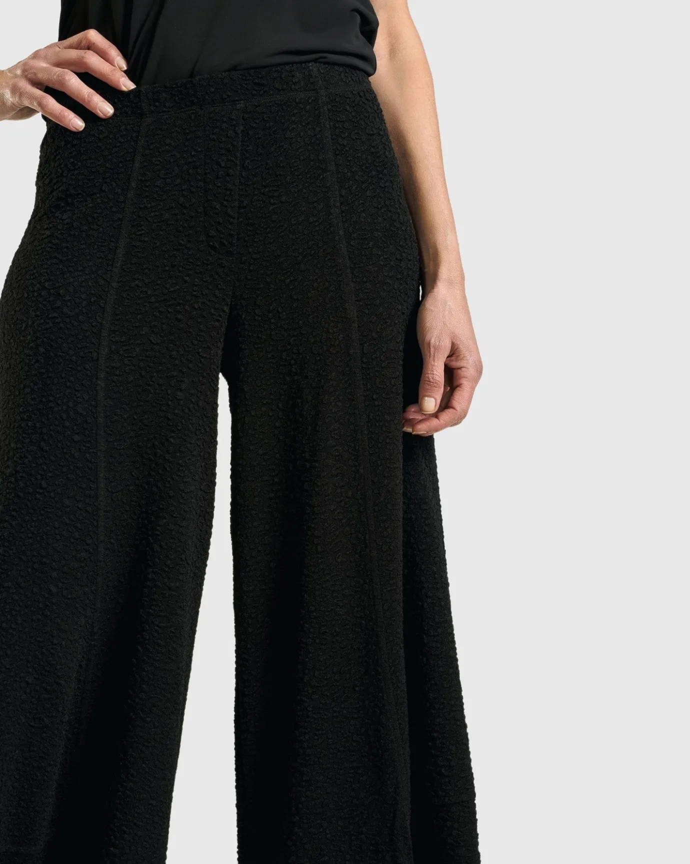 Women Alembika Plus<Jacquard Punto Pants, Black