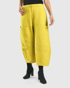 Women Alembika Pants & Skirts<Jacquard Tapestry Pants, Yellow