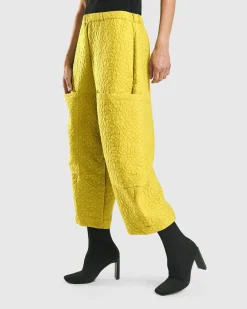 Women Alembika Pants & Skirts<Jacquard Tapestry Pants, Yellow