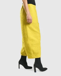 Women Alembika Pants & Skirts<Jacquard Tapestry Pants, Yellow