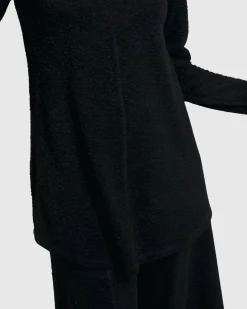 Women Alembika Tops & Tunics<Jacquard V-Neck Tunic Top, Black