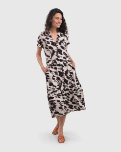Women Alembika Plus<Jane Cocoon Midi Dress, Tie Dye