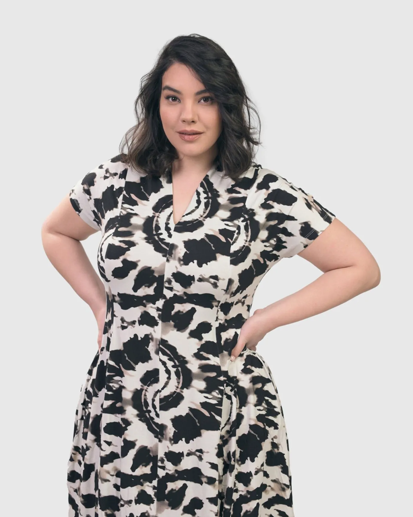 Women Alembika Plus<Jane Cocoon Midi Dress, Tie Dye