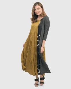 Women Alembika Dresses<Jill Crinkle Swing Dress, Yellow