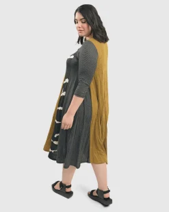 Women Alembika Dresses<Jill Crinkle Swing Dress, Yellow