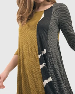 Women Alembika Dresses<Jill Crinkle Swing Dress, Yellow