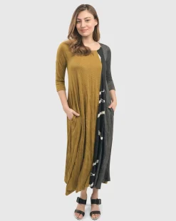 Women Alembika Dresses<Jill Crinkle Swing Dress, Yellow