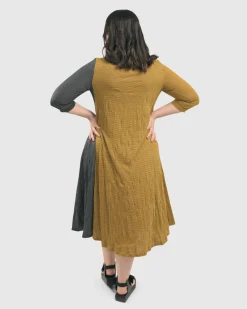 Women Alembika Plus<Jill Crinkle Swing Dress, Yellow