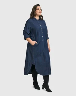 Women Alembika Dresses<Joie Collared Dress, Denim