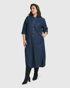 Women Alembika Dresses<Joie Collared Dress, Denim
