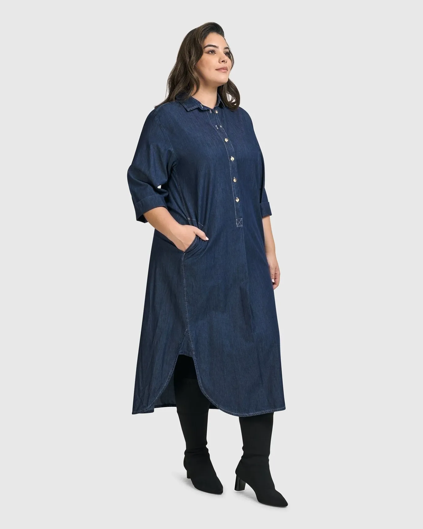 Women Alembika Plus<Joie Collared Dress, Denim
