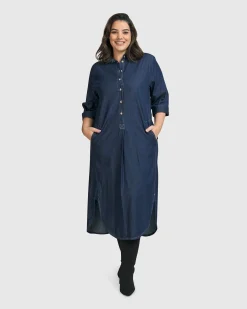Women Alembika Plus<Joie Collared Dress, Denim