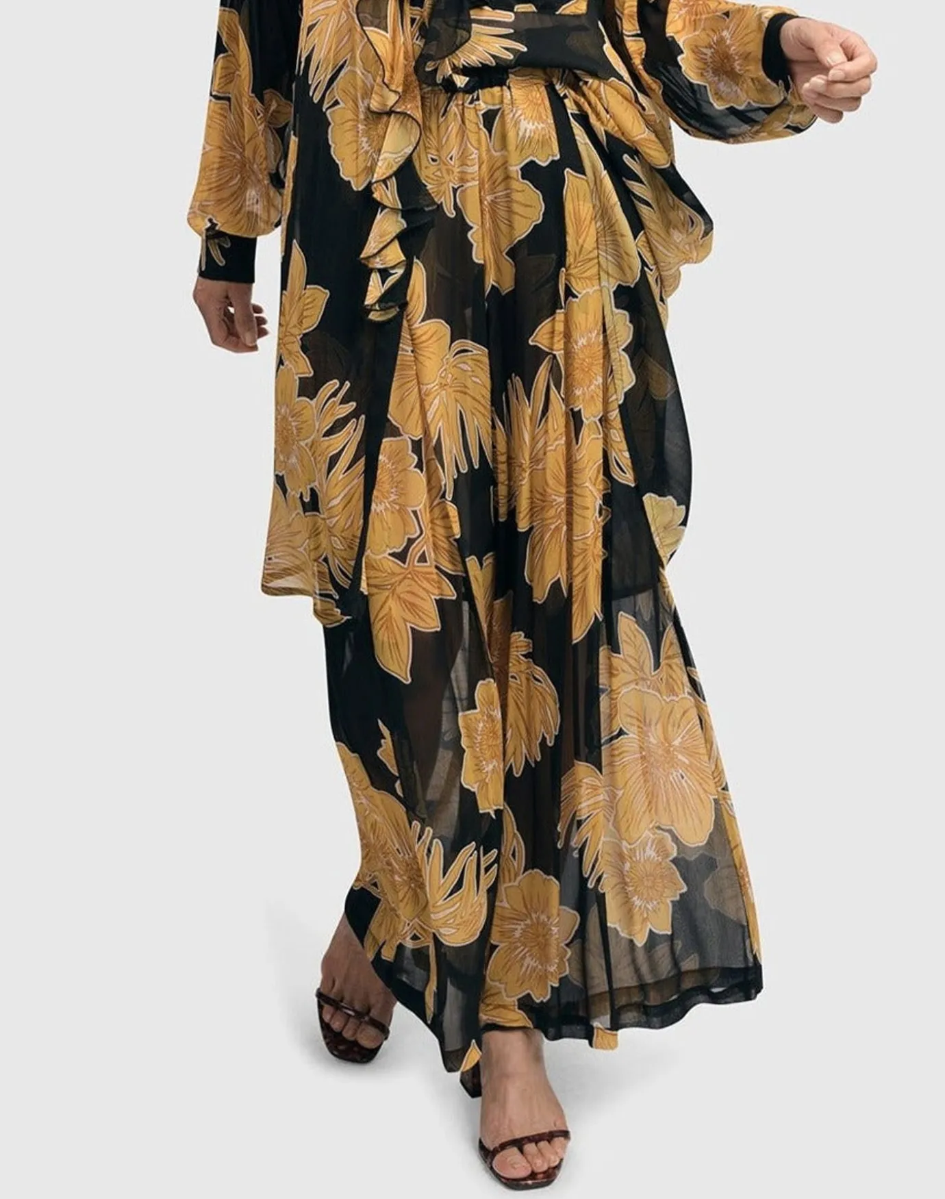 Women Alembika Pants & Skirts<Kauai Chiffon Palazzo Pants, Gold