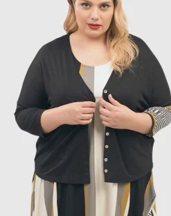 Women Alembika Plus<Kenna Crop Cardigan, Circles