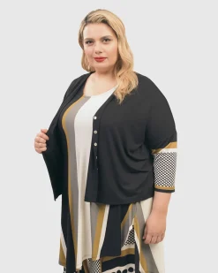 Women Alembika Plus<Kenna Crop Cardigan, Circles