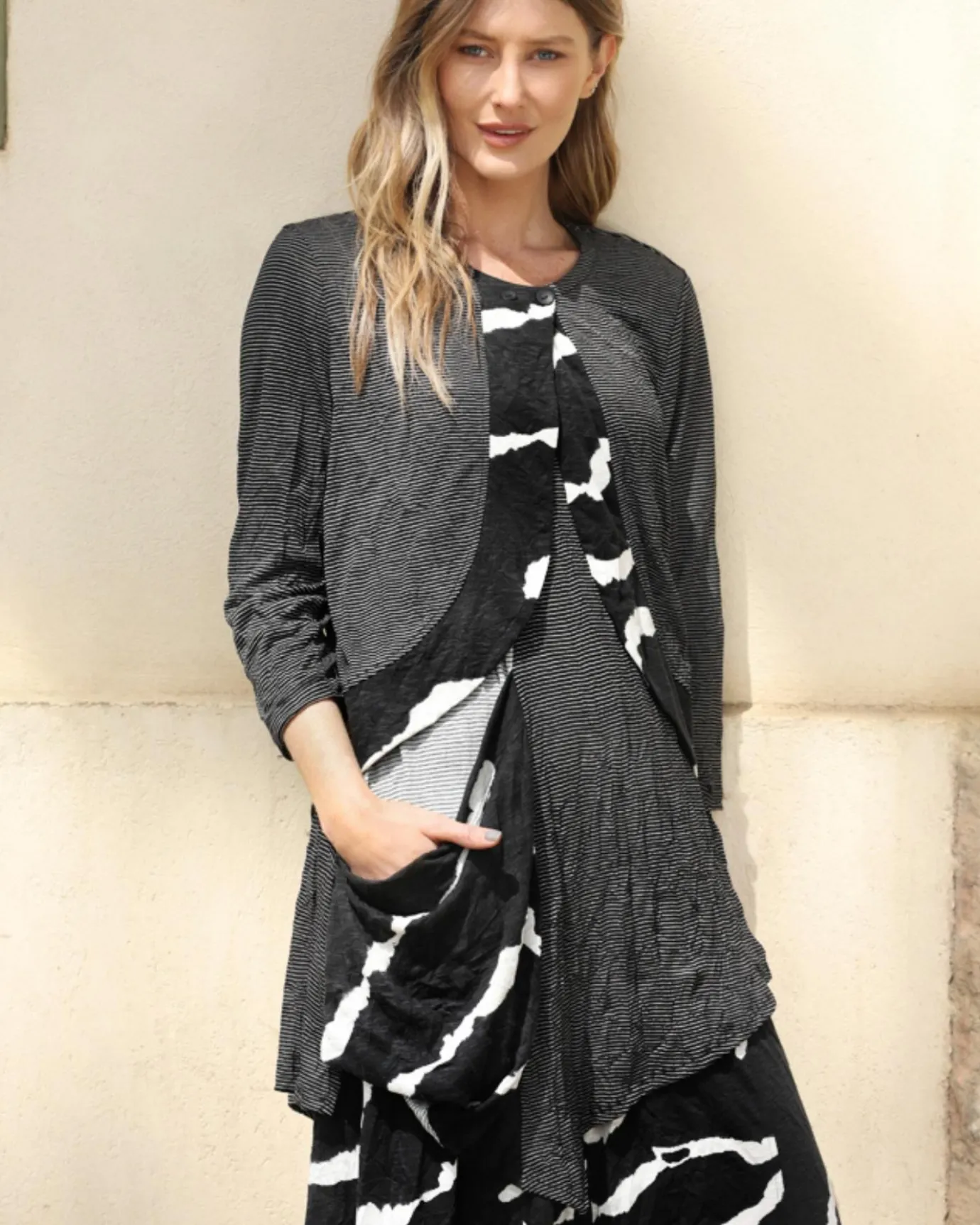 Women Alembika Tops & Tunics<Kia Crinkle Tunic Top, Stripe