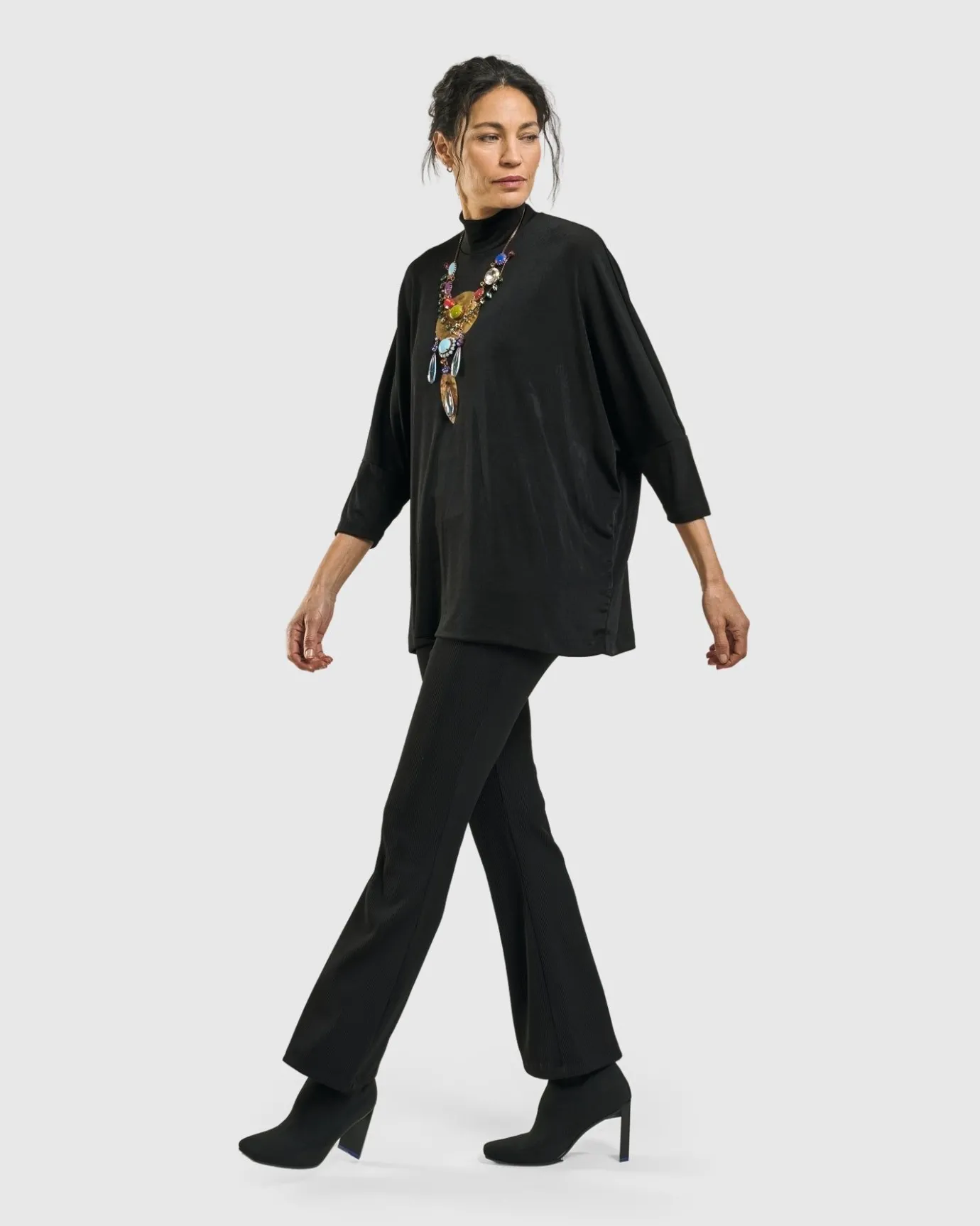 Women Alembika Plus<Kick Flare Curator Pants, Black