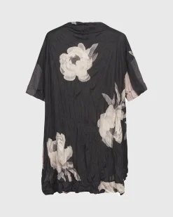 Women Alembika Plus<Laila Crinkle Trapeze Top, Stripe/Roses