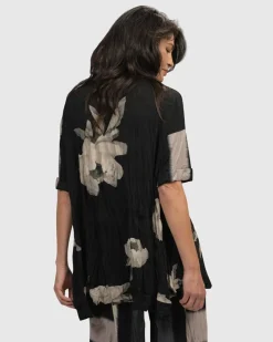 Women Alembika Tops & Tunics<Laila Crinkle Trapeze Top, Stripe/Roses