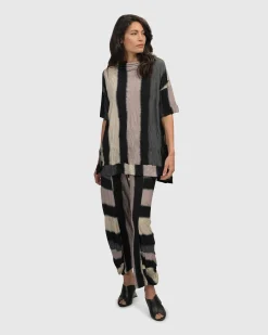 Women Alembika Tops & Tunics<Laila Crinkle Trapeze Top, Stripe/Roses