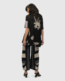 Women Alembika Tops & Tunics<Laila Crinkle Trapeze Top, Stripe/Roses