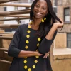 Women Alembika Accessories<Large Coin Necklace, Yellow Graffiti