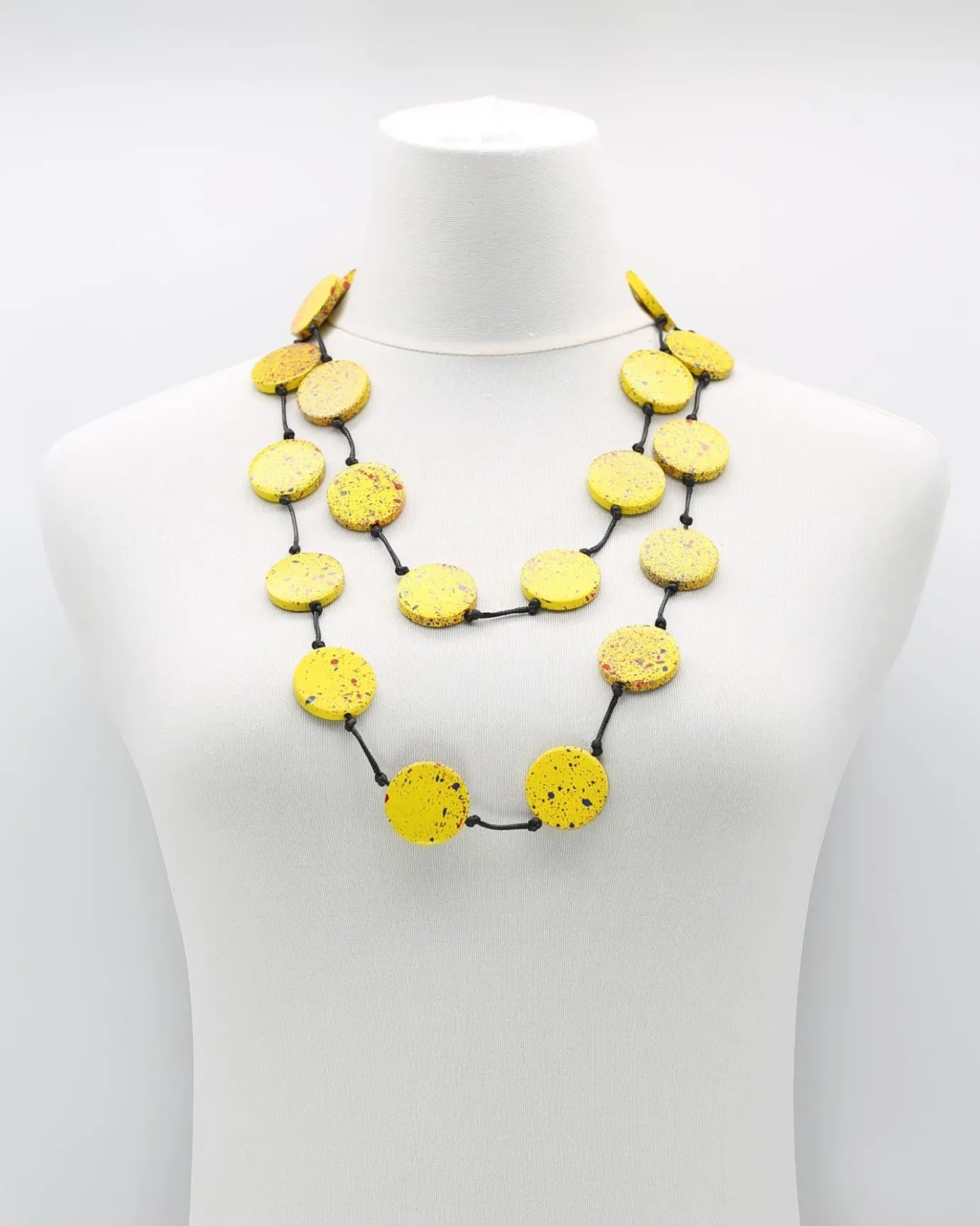 Women Alembika Accessories<Large Coin Necklace, Yellow Graffiti