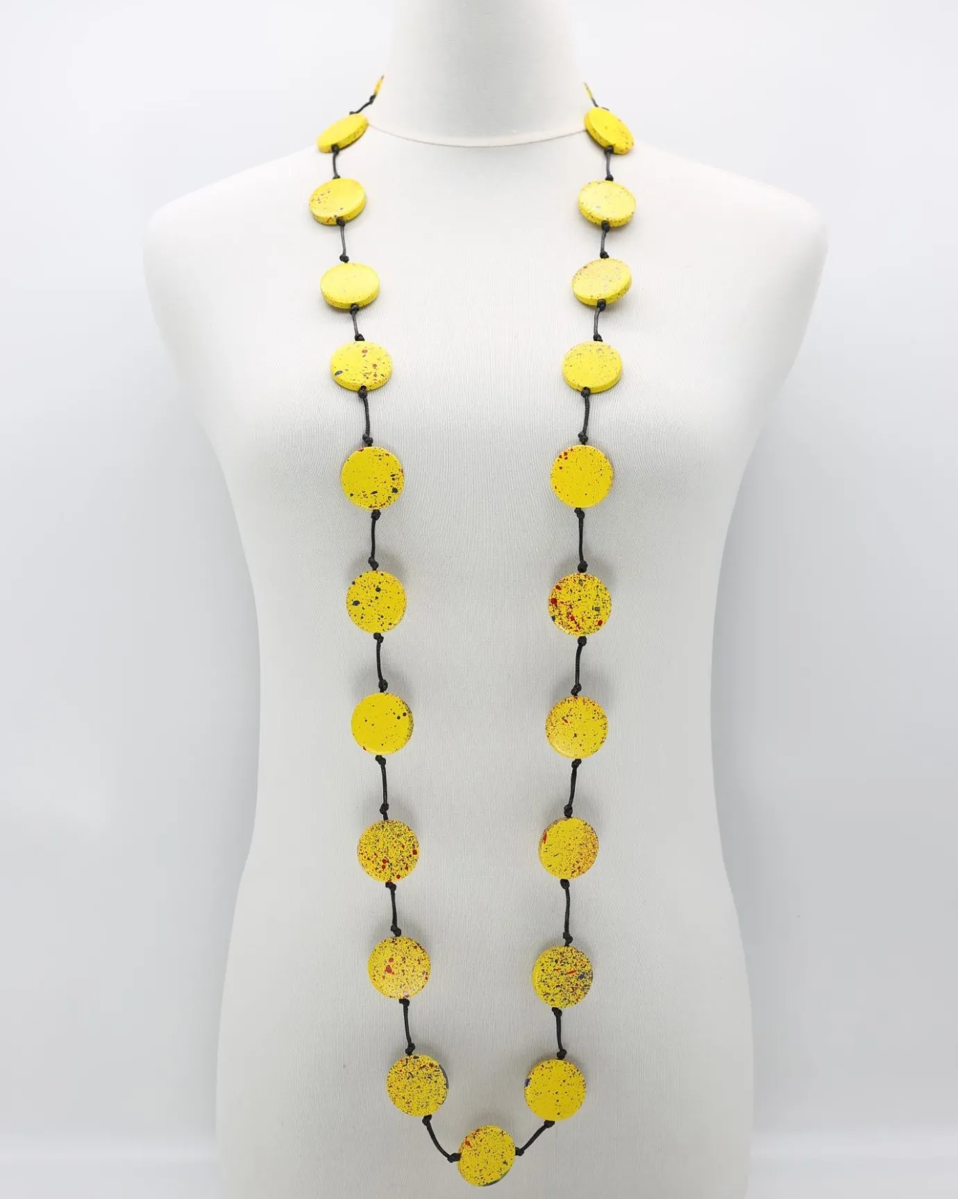 Women Alembika Accessories<Large Coin Necklace, Yellow Graffiti