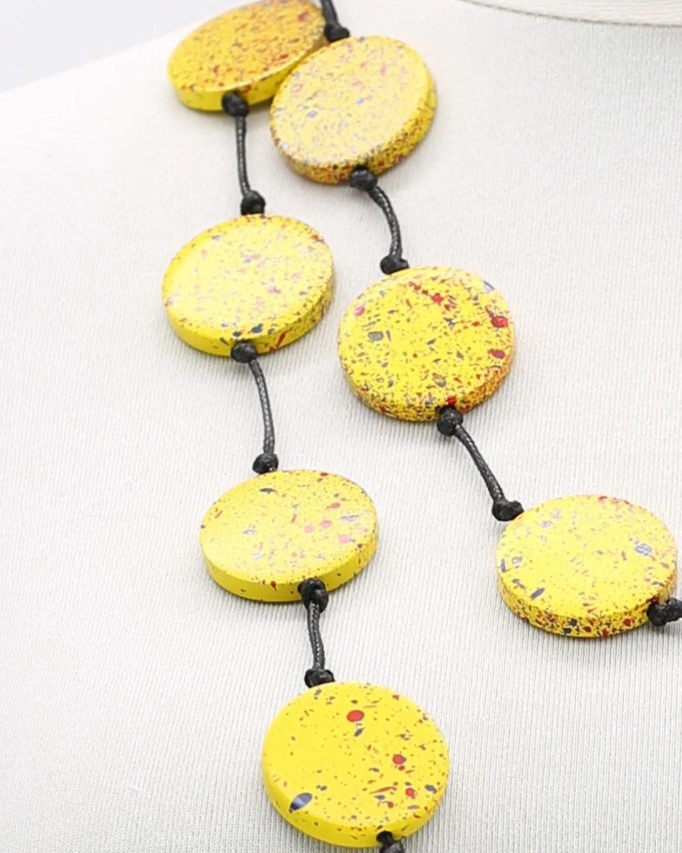 Women Alembika Accessories<Large Coin Necklace, Yellow Graffiti