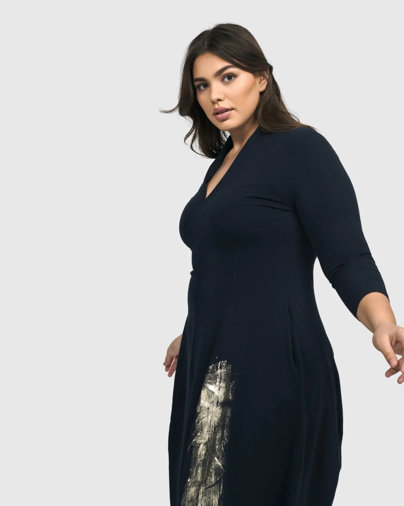 Women Alembika Plus<Laurel Cocoon Dress, Navy