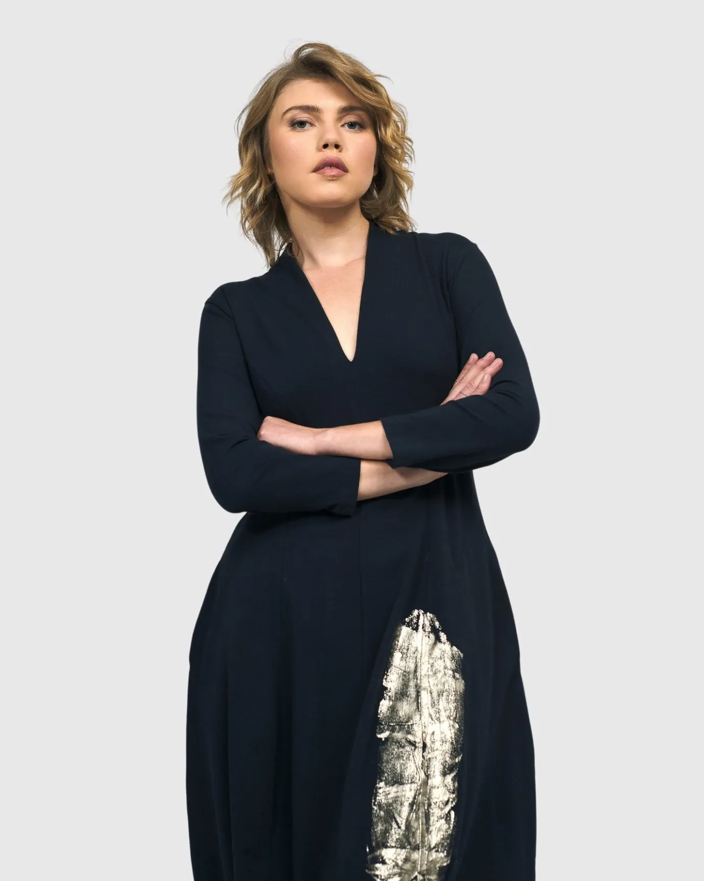 Women Alembika Plus<Laurel Cocoon Dress, Navy