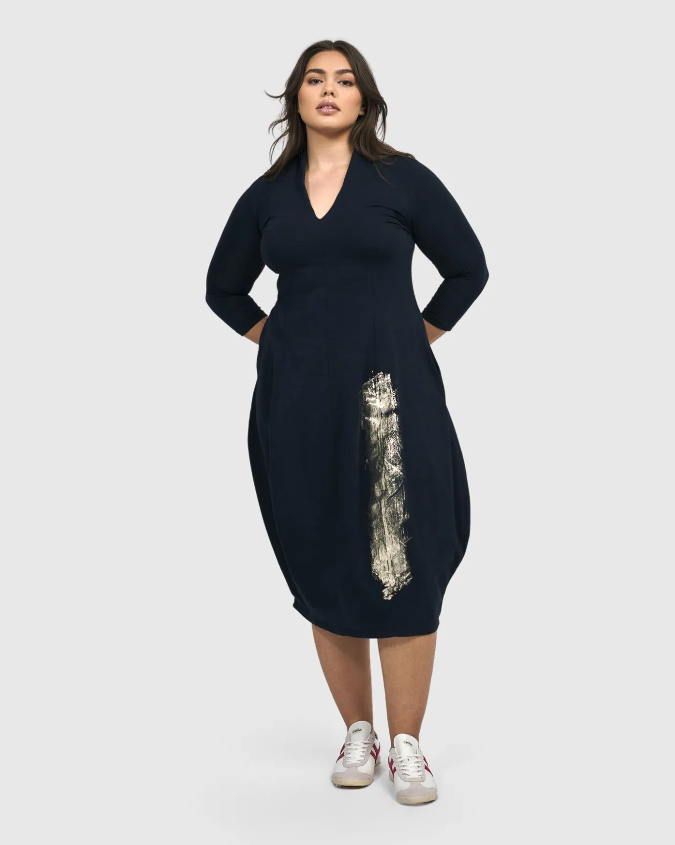 Women Alembika Dresses<Laurel Cocoon Dress, Navy