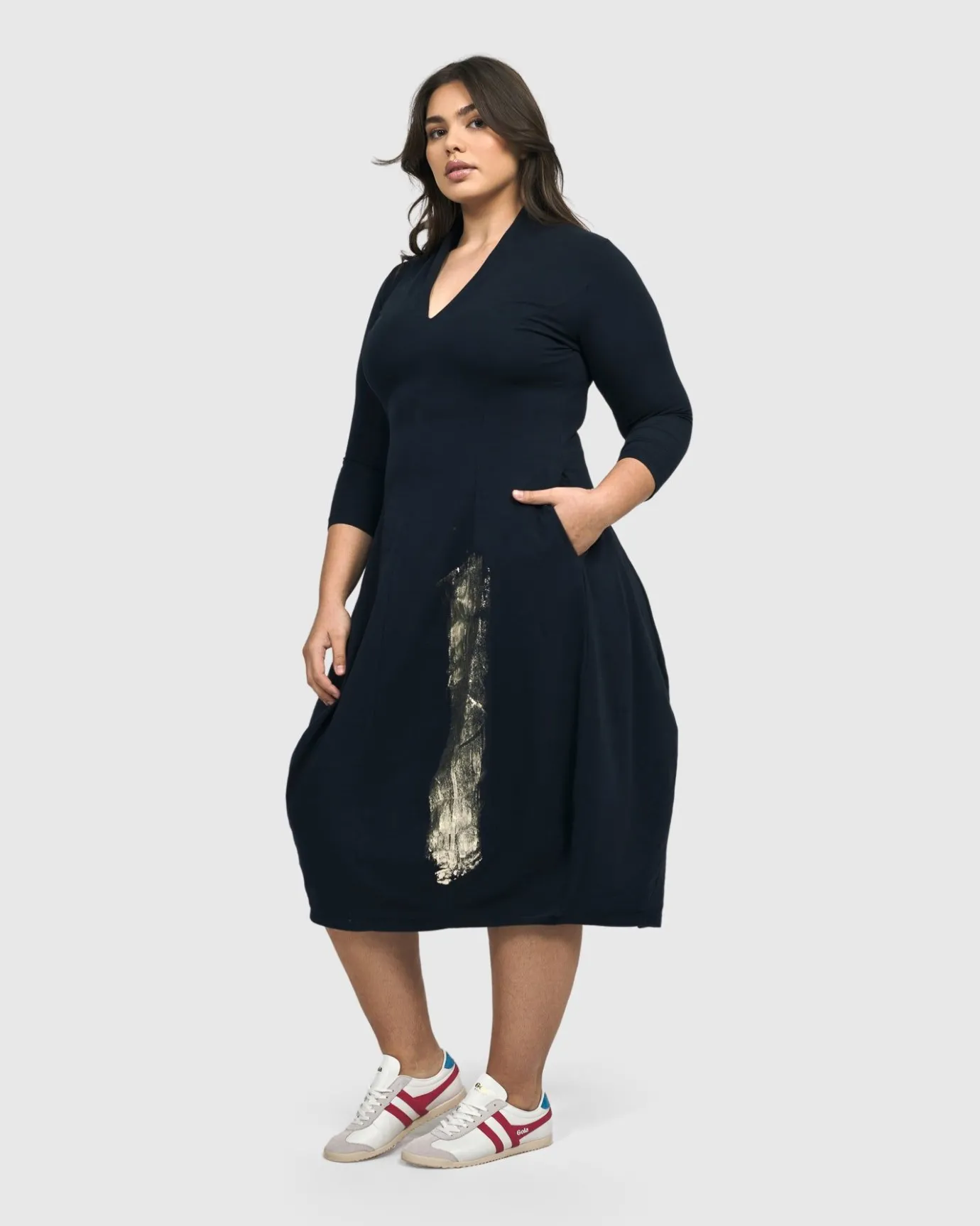 Women Alembika Dresses<Laurel Cocoon Dress, Navy