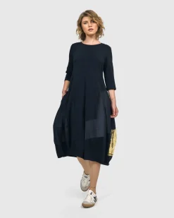 Women Alembika Dresses<Lexington Crew Cocoon Dress, Navy
