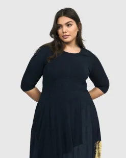 Women Alembika Dresses<Lexington Crew Cocoon Dress, Navy