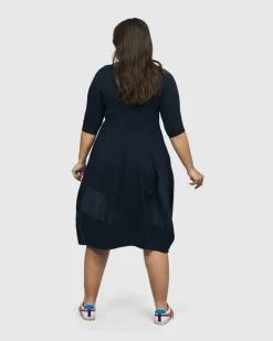 Women Alembika Dresses<Lexington Crew Cocoon Dress, Navy