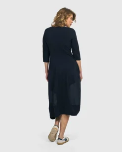 Women Alembika Plus<Lexington Crew Cocoon Dress, Navy