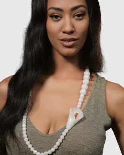 Women Alembika Jewelry<Lily Bead Necklace, White