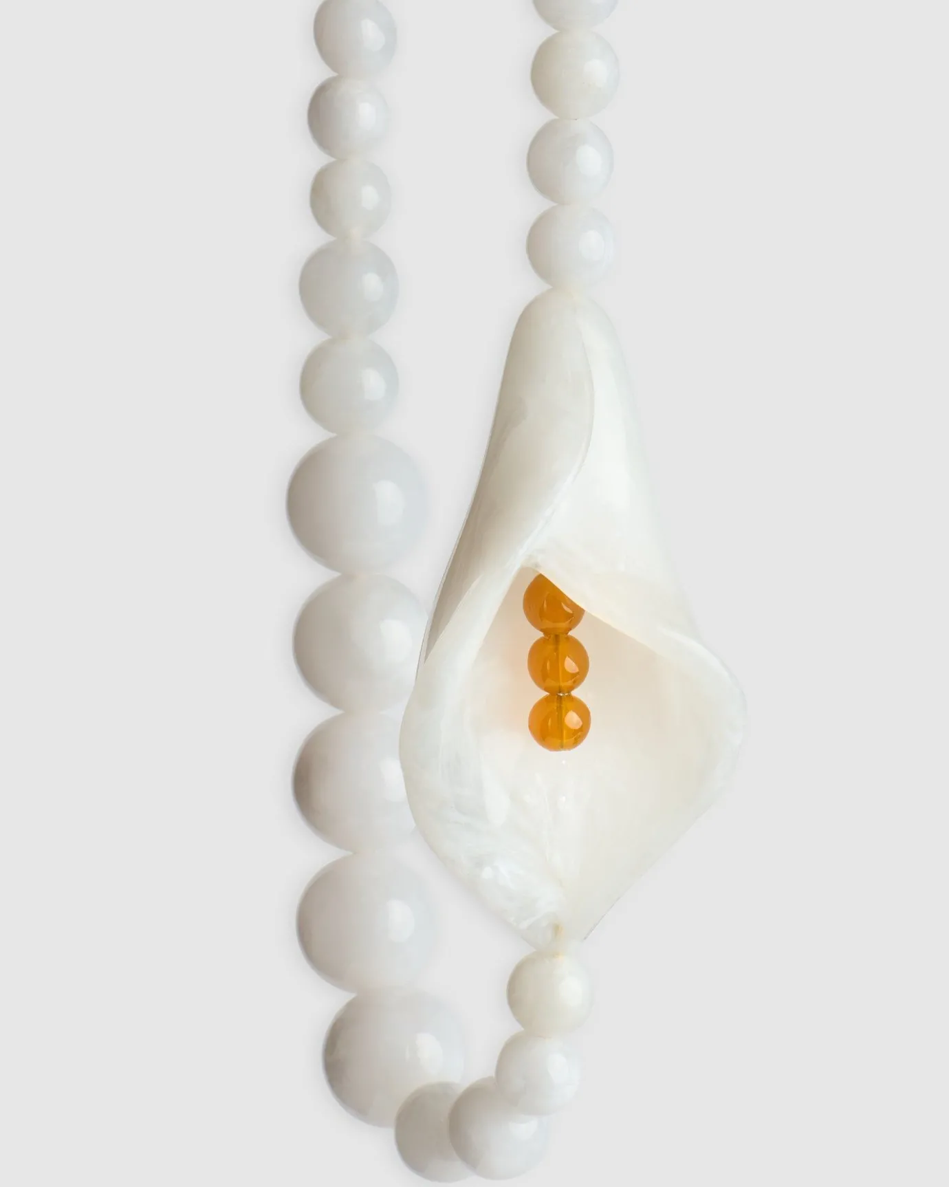 Women Alembika Accessories<Lily Bead Necklace, White