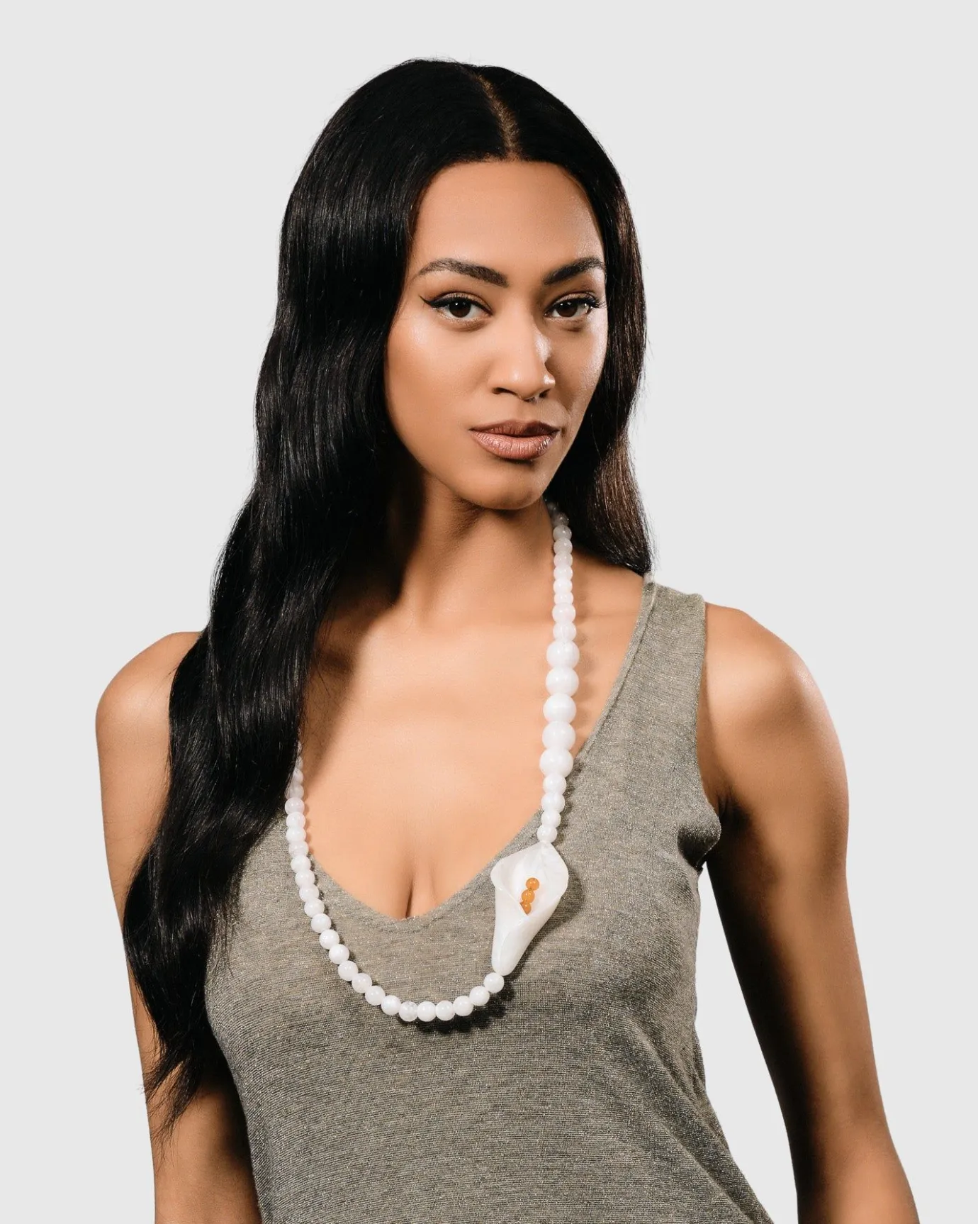 Women Alembika Accessories<Lily Bead Necklace, White