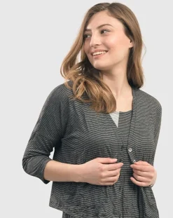 Women Alembika Jackets<Linea Crinkle Crop Cardy, Black