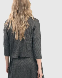 Women Alembika Jackets<Linea Crinkle Crop Cardy, Black