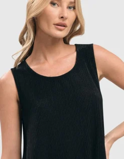 Women Alembika Tops & Tunics<Liv Sleeveless Tunic Top, Black Grid
