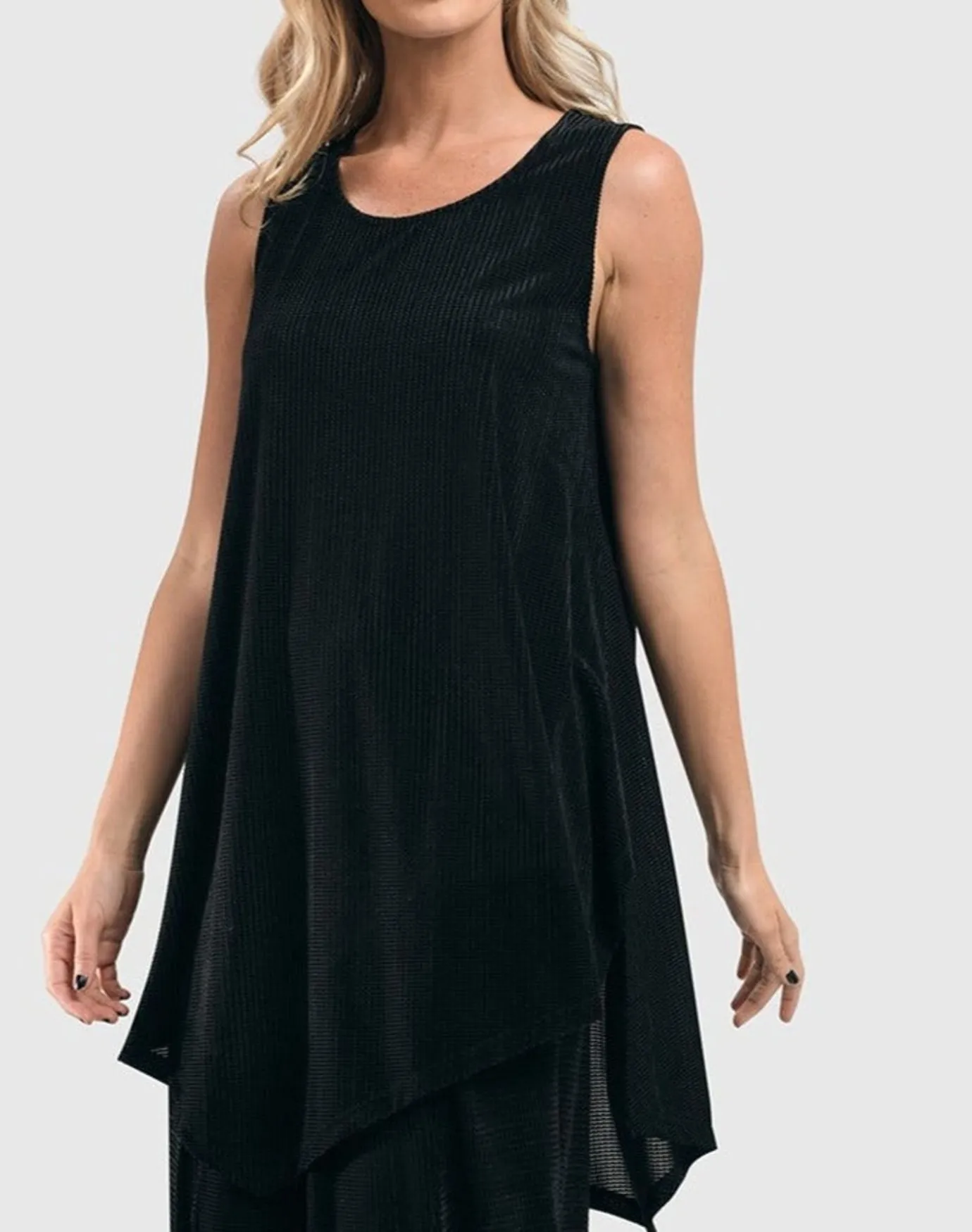 Women Alembika Tops & Tunics<Liv Sleeveless Tunic Top, Black Grid