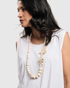 Women Alembika Accessories<Lotus Bead Necklace, Oat