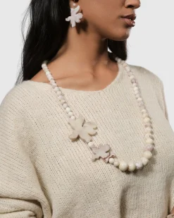 Women Alembika Accessories<Lotus Bead Necklace, Oat