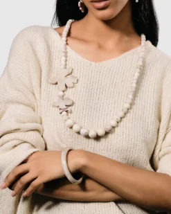 Women Alembika Jewelry<Lotus Bead Necklace, Oat