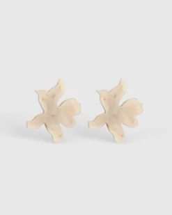 Women Alembika Jewelry<Lotus Clip Earrings, Oat